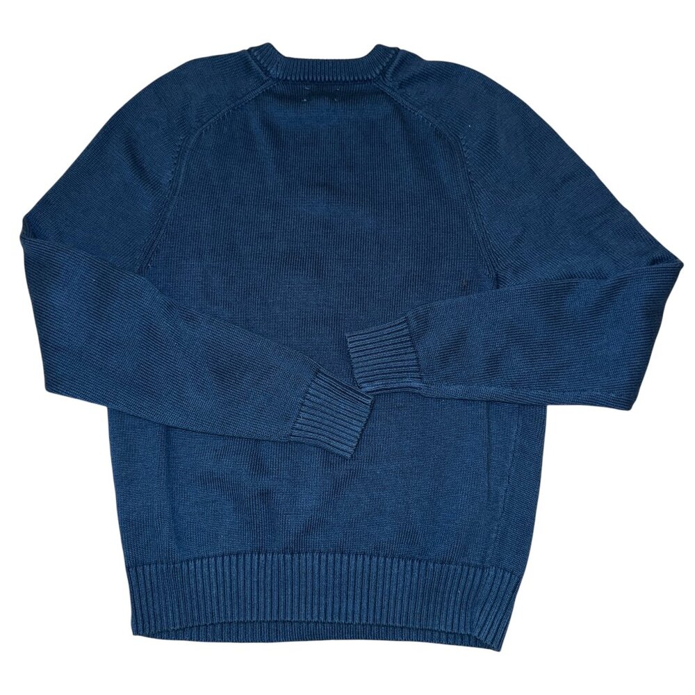 J. Crew Heritage Cotton Teal Blue Knit Crewneck Sweater Size Small
